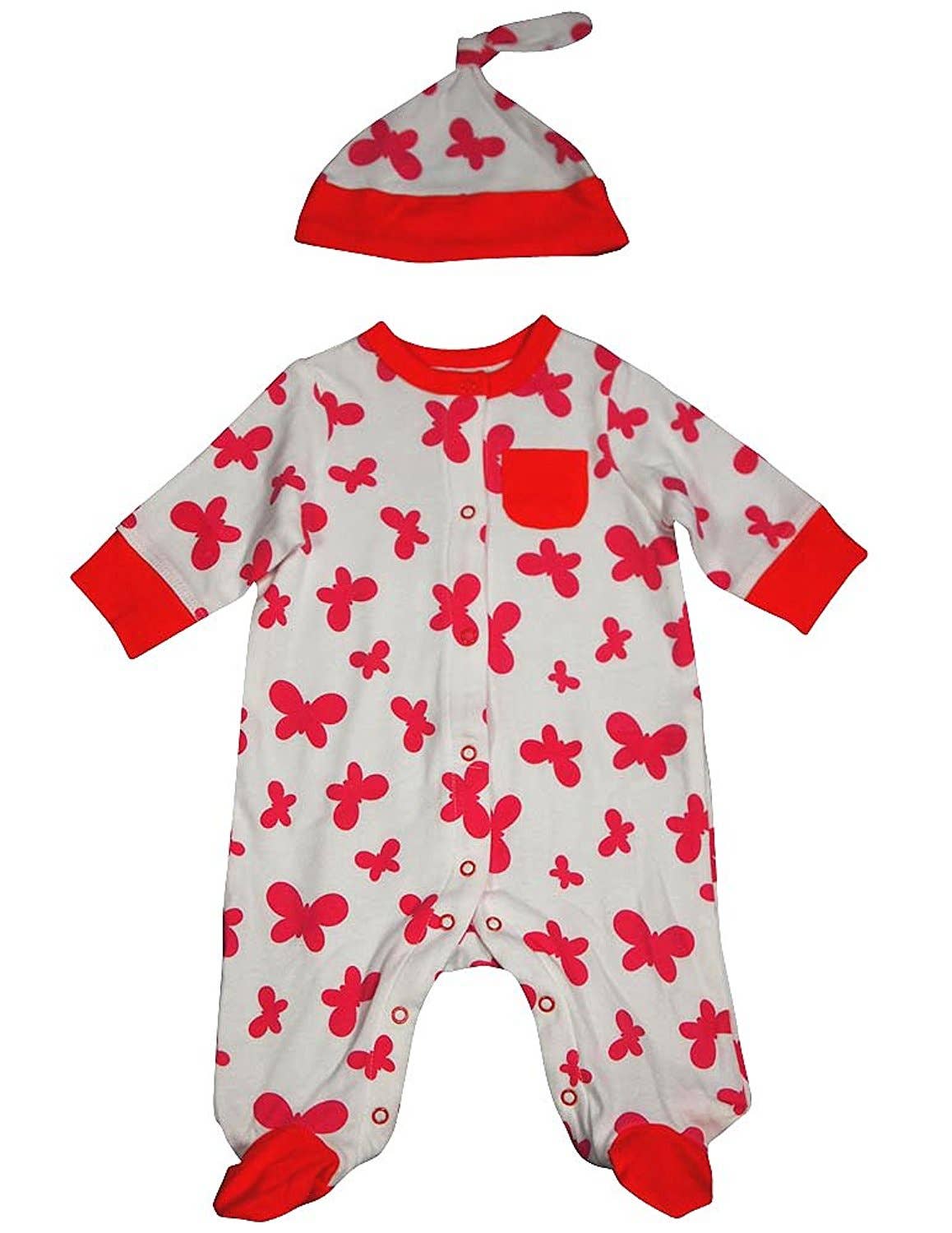 Offspring - Baby Girls Long Sleeve Coverall and Hat