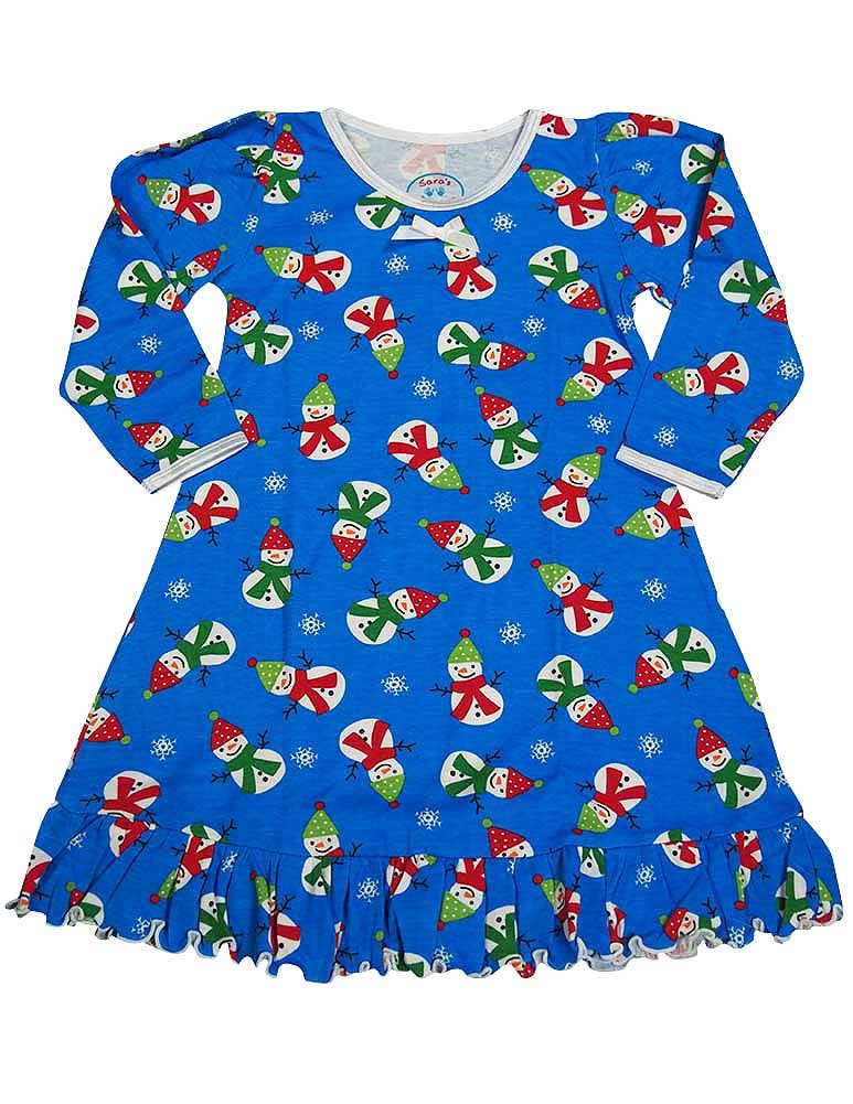 Sara's Prints Toddler Girls Long Sleeve Gown Holiday Ruffle