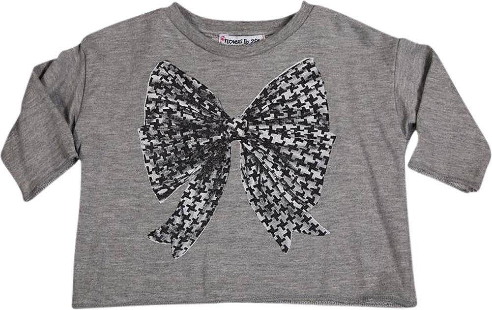 Flowers by Zoe Girls 3/4 Sleeve Fashion Scoop Neck Sweatshir