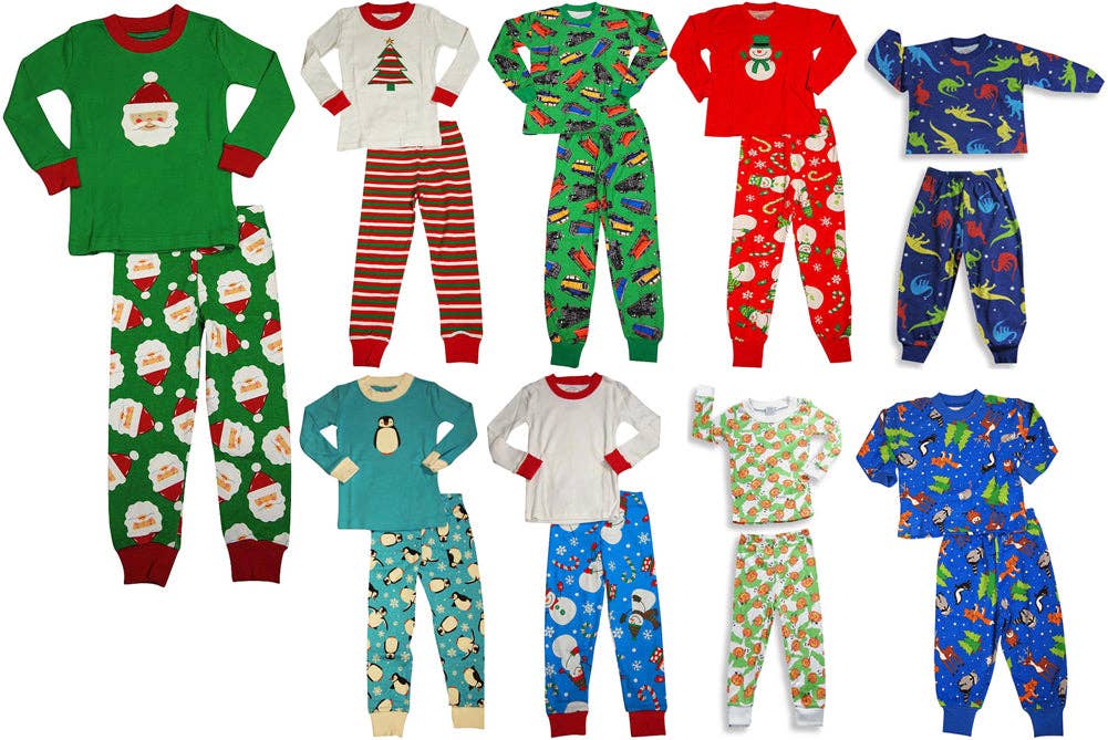 Sara's Prints Boys Long Sleeve 100% Cotton 2 Piece Pajama Se