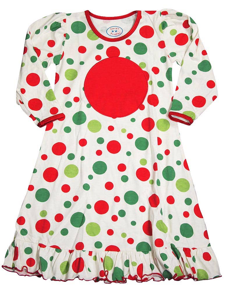 Sara's Prints Toddler Girls Long Sleeve Gown Holiday Ruffle