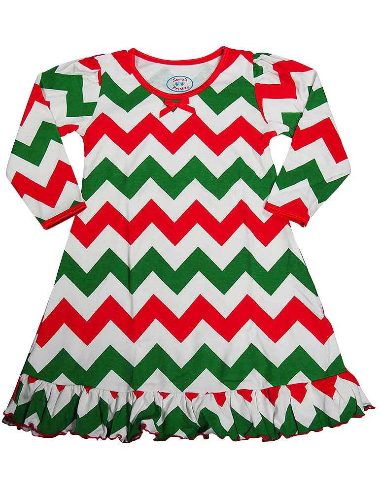 Sara's Prints Toddler Girls Long Sleeve Gown Holiday Ruffle