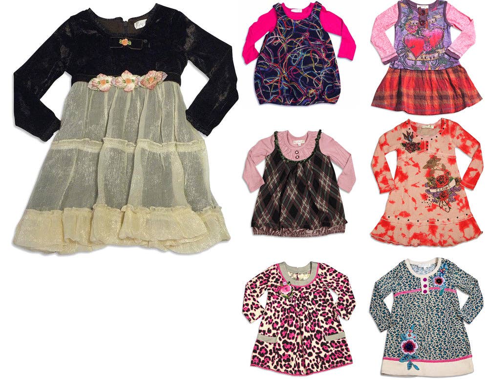Baby Sara Infant Baby Girls Long Sleeve Dresses - Asst Fabri