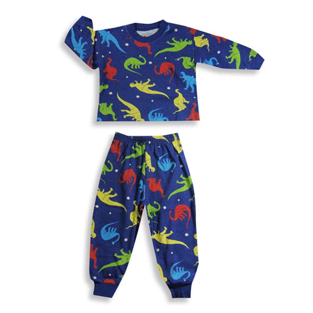 Sara's Prints Boys Long Sleeve 100% Cotton 2 Piece Pajama Se