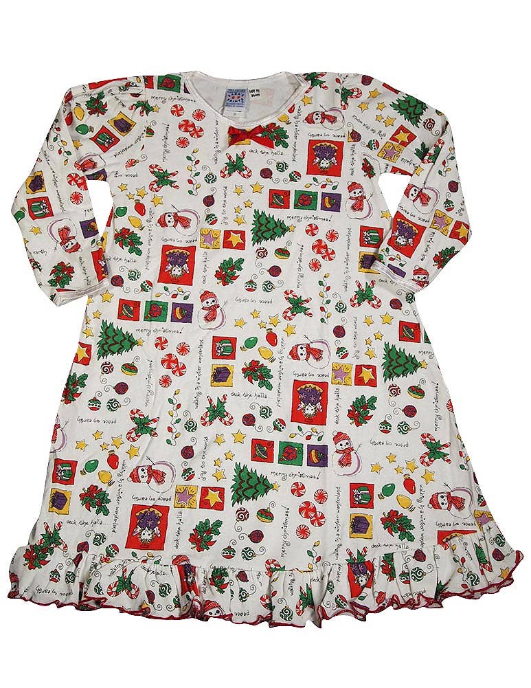 Sara's Prints Toddler Girls Long Sleeve Gown Holiday Ruffle
