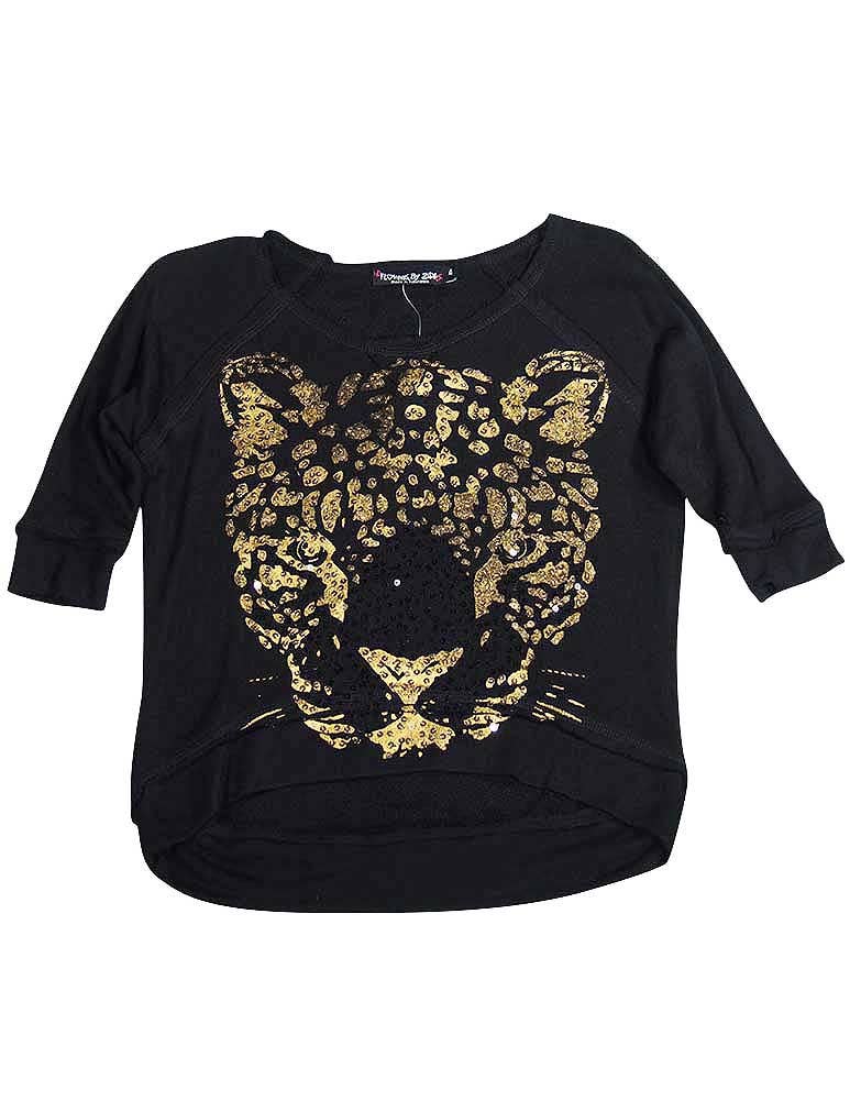 Flowers by Zoe Girls 3/4 Sleeve Fashion Scoop Neck Sweatshir