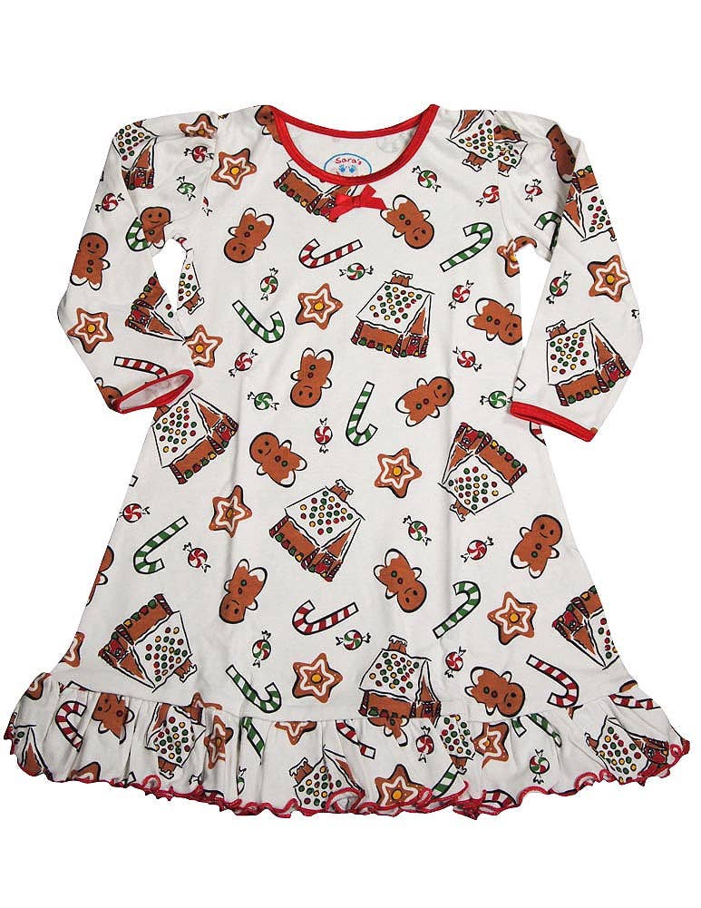 Sara's Prints Toddler Girls Long Sleeve Gown Holiday Ruffle