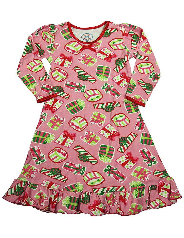 Sara's Prints Toddler Girls Long Sleeve Gown Holiday Ruffle